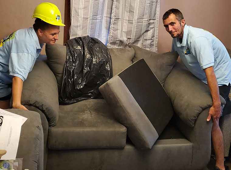couch removed during junk removal services