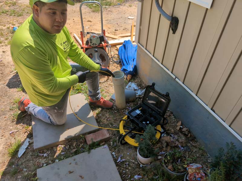 sewer inspection performed by a move junk employee